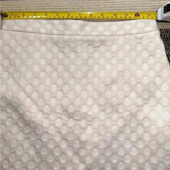 Topshop White Polka Dot Textured Skirt Size 6 - Picture 7 of 8